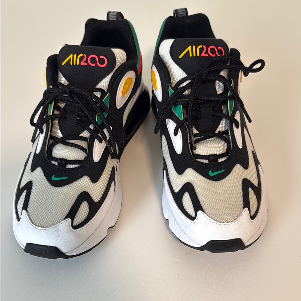 Nike Air 200 Sneakers - Black, White, Green,Yellow and infrared